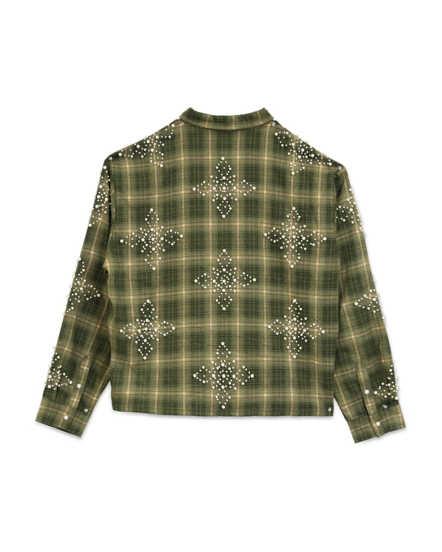Righteous Pearl Logo Flannel (Moss)