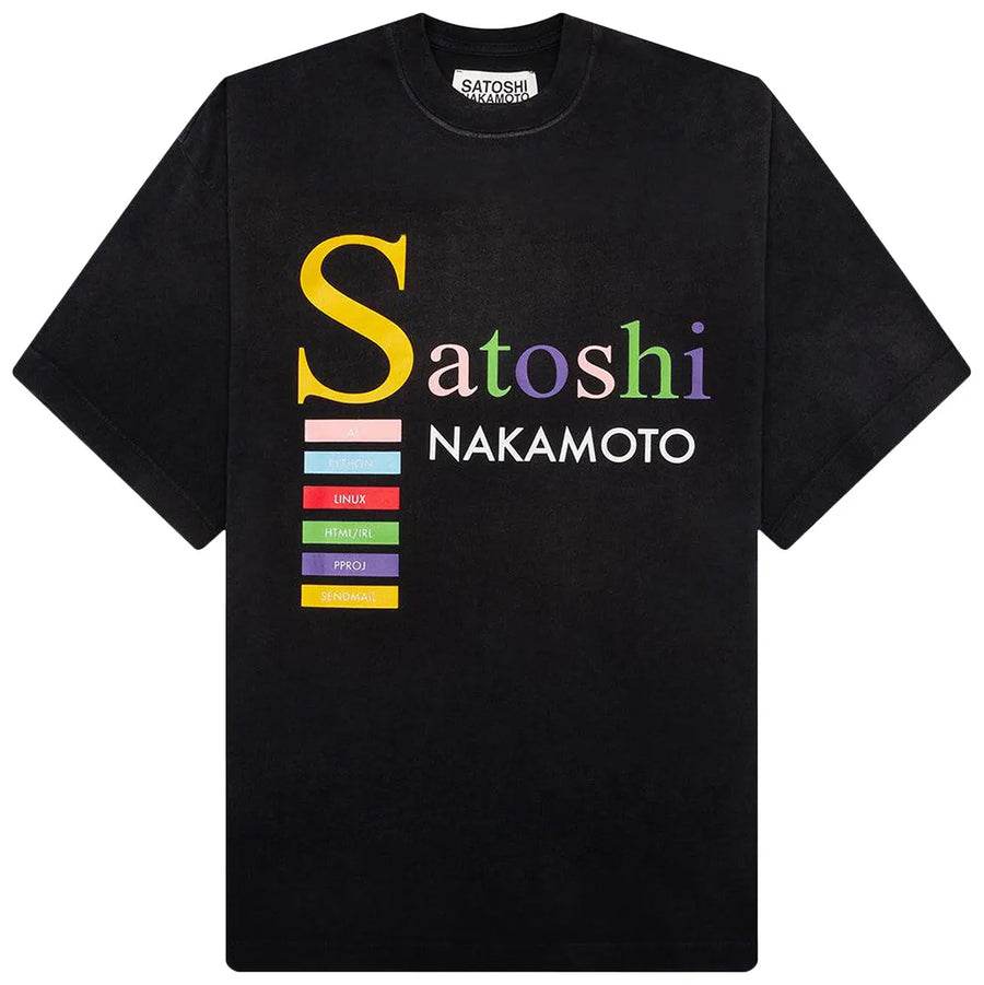 Satoshi Nakamoto Best Code Tee In Washed Black