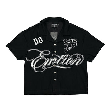 Mixed Emotion Black Signature Button Up