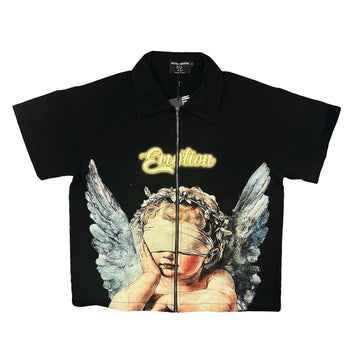 Mixed Emotion Blinded Zip Up Shirt