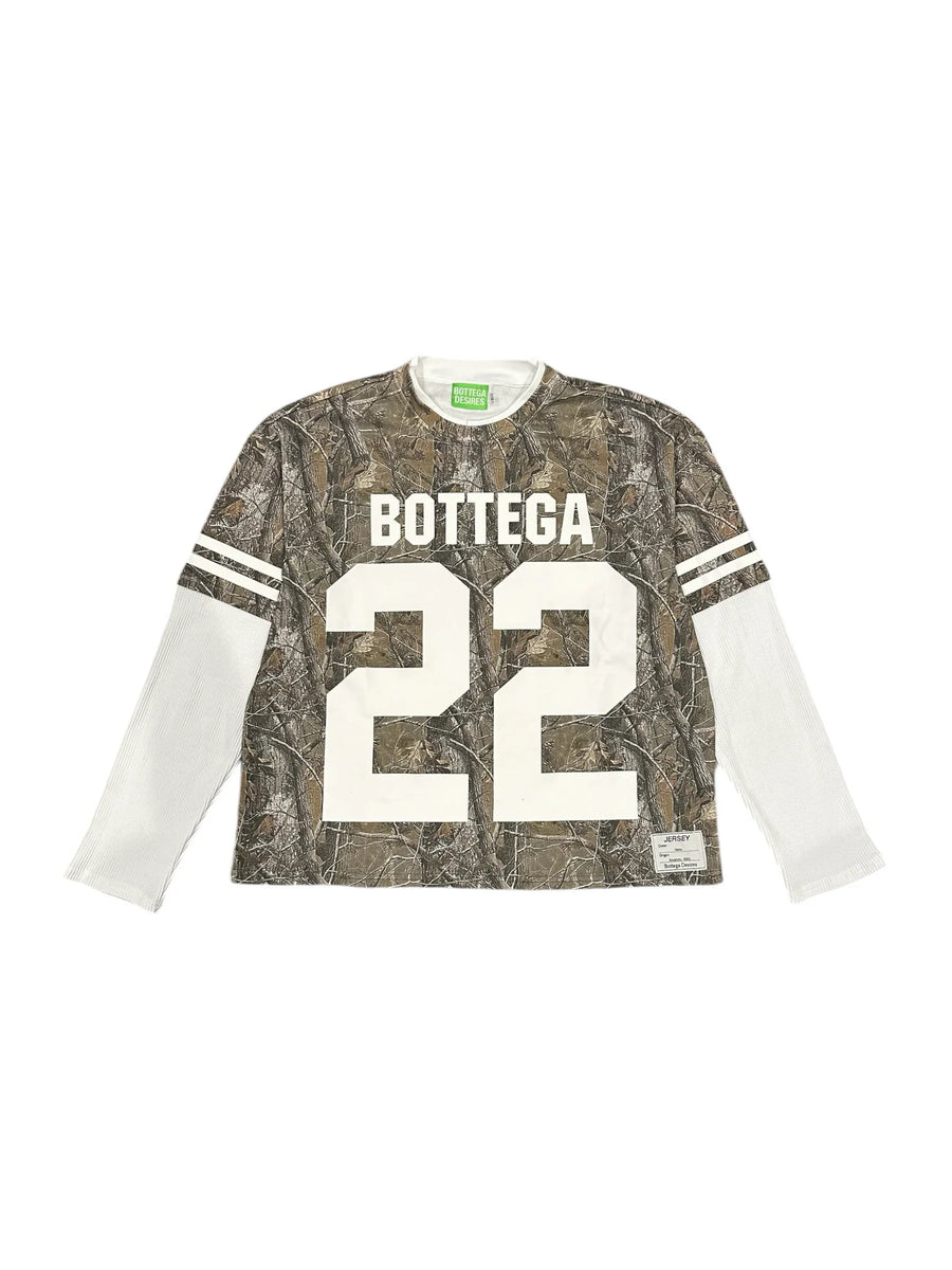BOTTEGA DESIRES CAMO WAR LONG SLEEVE T-SHIRT