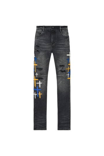 RTA Bryant Skinny Jean | Distressed Charcoal Drift