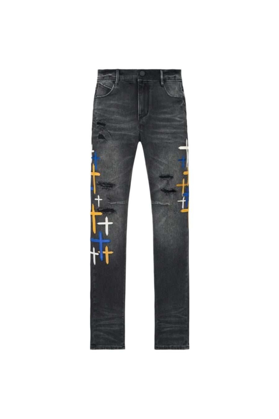 RTA Bryant Skinny Jean | Distressed Charcoal Drift