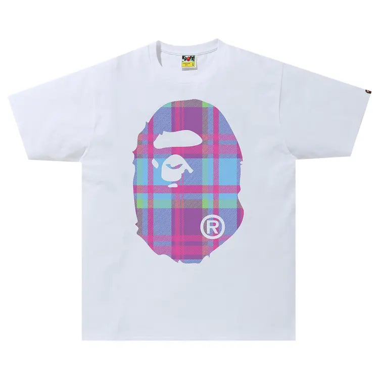 BAPE Check Big Ape Head T-Shirt 