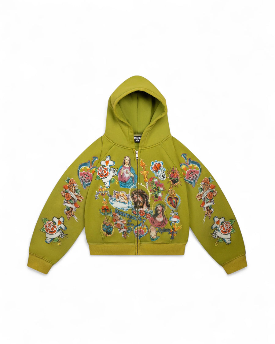 Righteous Risen King Cropped Zip Up 