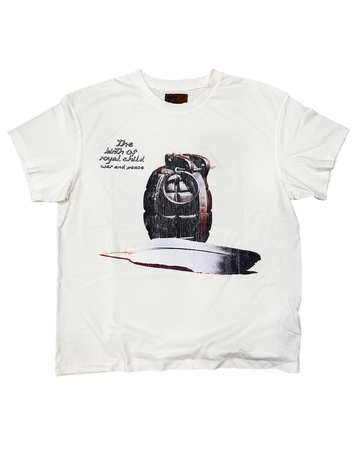 BIRTH OF ROYAL CHILD BLOCK ROCKIN' BEATS VINTAGE TEE IN WHITE MULTI