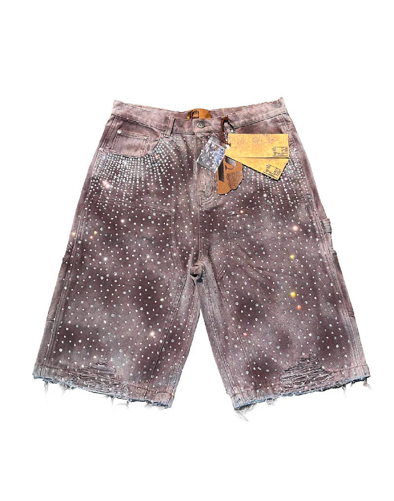 BIRTH OF ROYAL CHILD REDIAL 20K DIAMOND JORTS IN WASHED BROWN