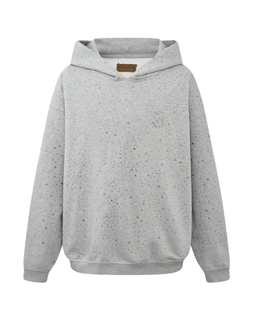 BIRTH OF ROYAL CHILD STARRY SKY DIAMOND HOODIE IN GRAY