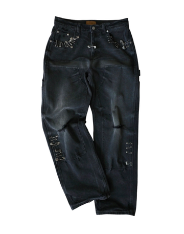 BIRTH OF ROYAL CHILD 1920S VINTAGE PIN WASHED CARPENTER PANTS