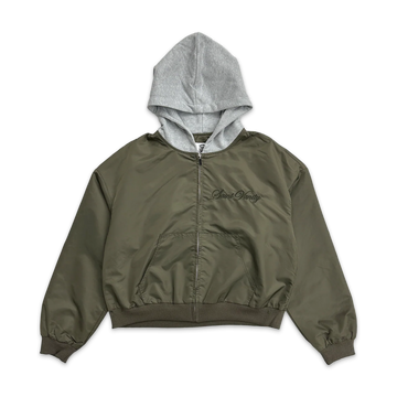 Saint Vanity Nylon Hooded Bomber Jacket (Army Green)