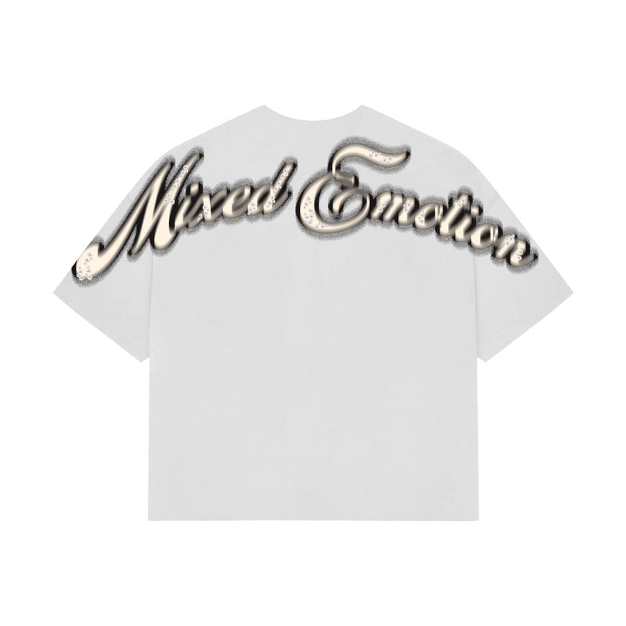Mixed Emotion White Pearl Cropped Tee