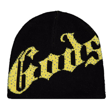 Godspeed OG Logo Studded Beanie (Black/Yellow)