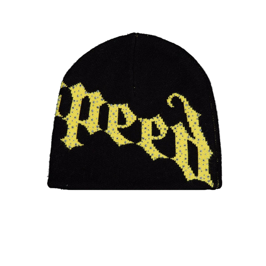 Godspeed OG Logo Studded Beanie (Black/Yellow)