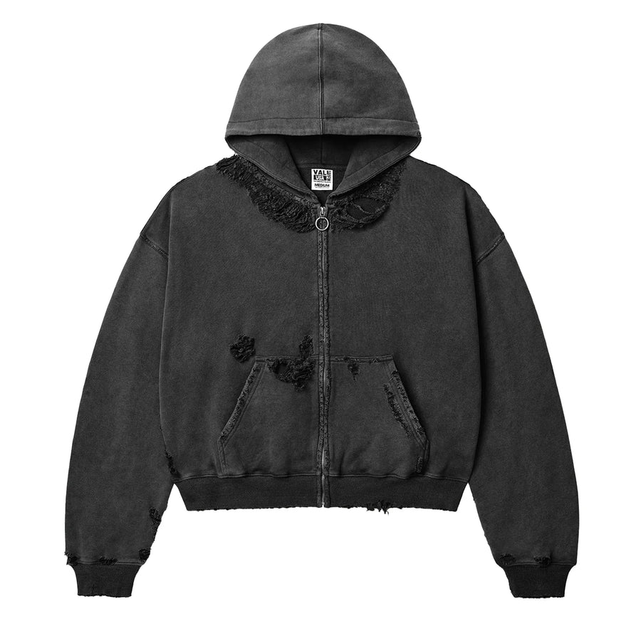 Vale Forever Black Destroyer Zip Up Hoodie